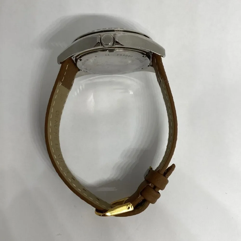 Fossil ES3202 Womens Brown Leather Analog White Dial Quartz Genuine Watch HK1064